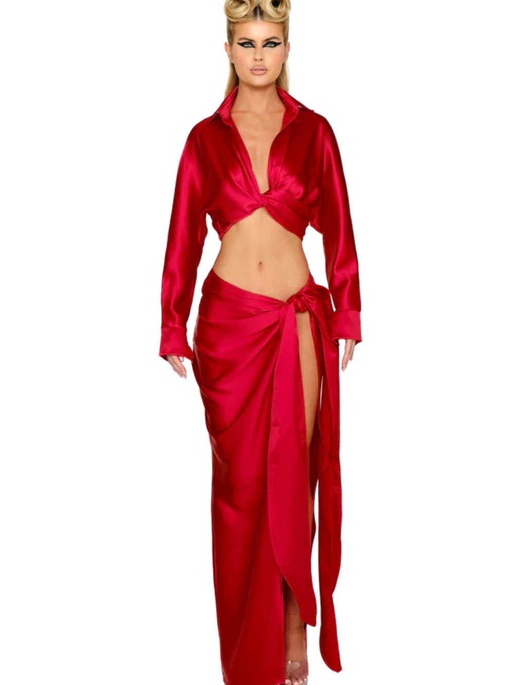 Coucoo Denali Shirt and Skirt set - Siren (Red) Small